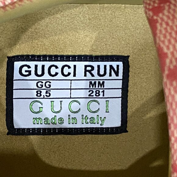 GUCCI Mens Run Ultralight Plume GG Sneakers | Beige Hibiscus Red | Men 8.5GG/9US main image 4